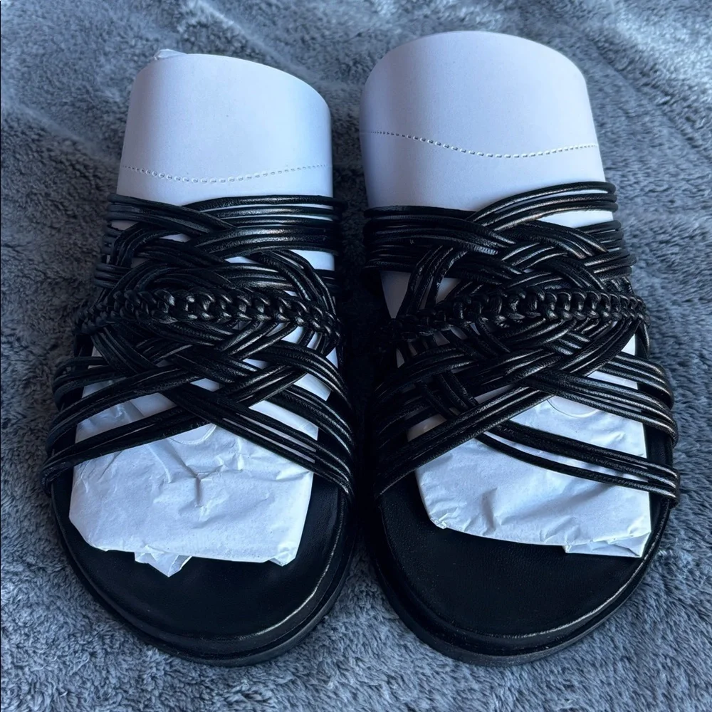 Jeffrey Campbell Intwined Slide Sandal in Black Size 7 NIB